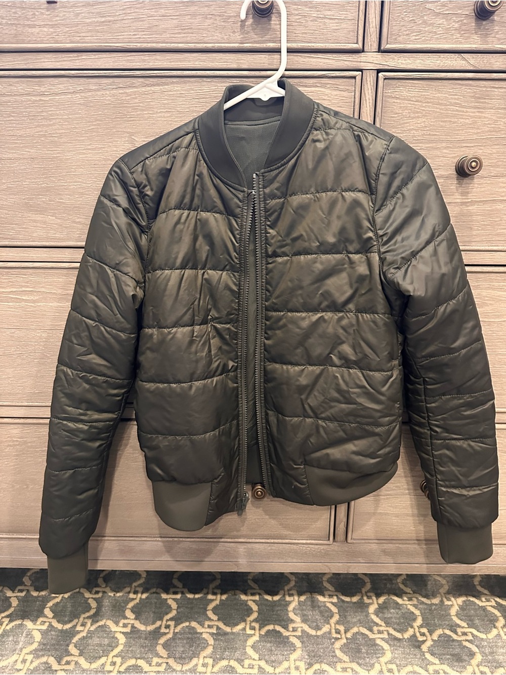 Lululemon Quilted Bomber Jacket - Olive Green